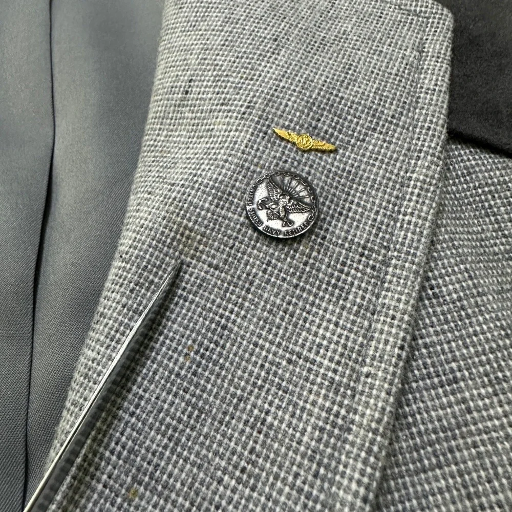 VTG Pioneer Wear Mens 42 Western Blazer Sport Coat Grey Wool Blend Yoke USA Made